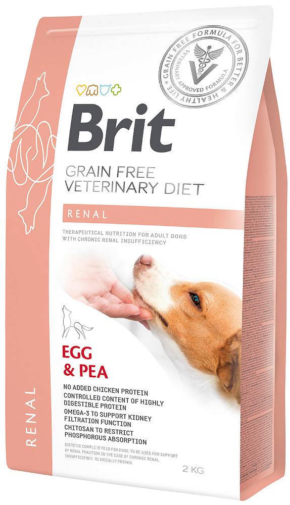 BRIT Grain Free Vet Diets Dog Renal Jajko & Groszek - sucha karma dla psa - 2 kg