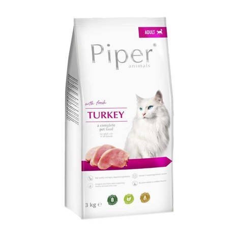 DOLINA NOTECI Piper Animals z indykiem - sucha karma dla kota - 3 kg
