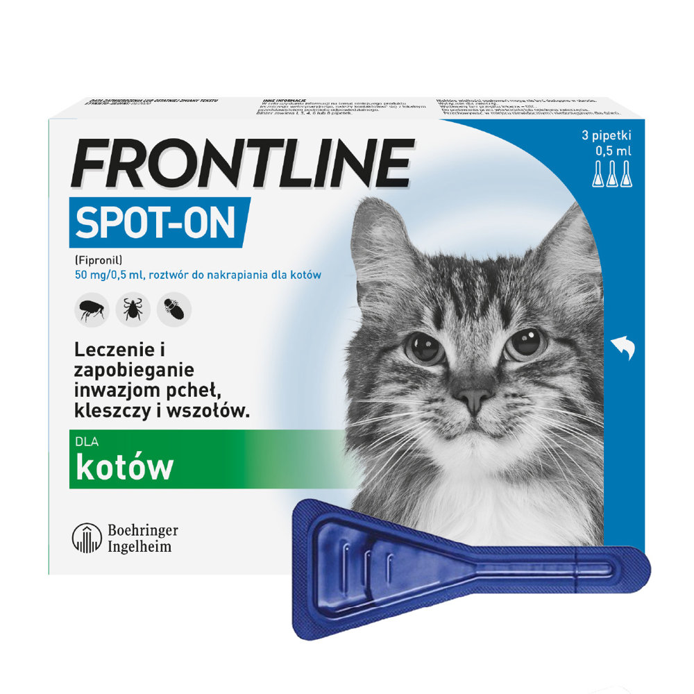 FRONTLINE Spot-On X - krople przeciwko pchłom i kleszczom dla kota - 3 sztuki