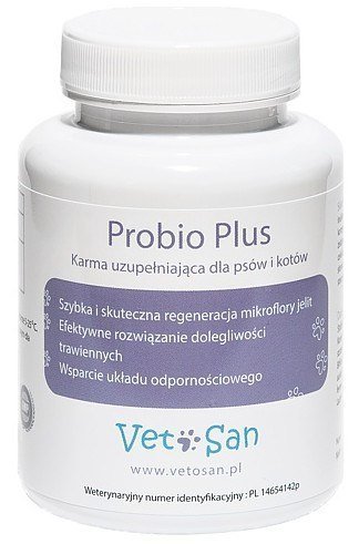 VETOSAN PROBIO Plus Kompleks witamin wspomagających trawienie dla psa i kota - 60tab