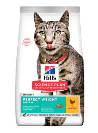  HILL'S SCIENCE PLAN Feline Perfect Weight - sucha karma z kurczakiem dla kota - 1,5 kg