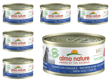 ALMO NATURE HFC Natural tuńczyk z małżami - mokra karma dla kota - puszka 6x70g 