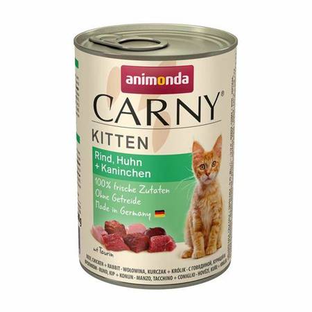 ANIMONDA Carny Kitten wołowina, kurczak i królik - mokra karma dla kociąt - 400 g