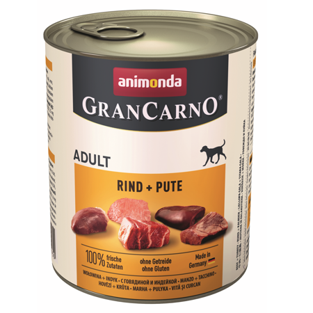 ANIMONDA Grancarno Adult wołowina i indyk - mokra karma dla psa - 800g