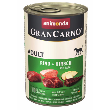 ANIMONDA Grancarno Adult wołowina, jeleń i jabłko - mokra karma dla psa - 400g