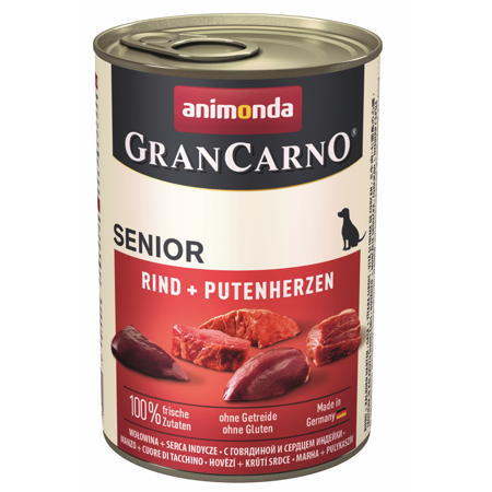 ANIMONDA Grancarno Senior wołowina i serca indyka - mokra karma dla psa - 400g