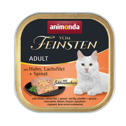 ANIMONDA Vom Feinsten Classic Cat kurczak, łosoś i szpinak - mokra karma dla kota - 100g