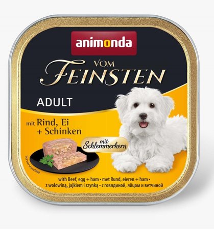ANIMONDA Vom Feinsten Classic wołowina, jajko i szynka - mokra karma dla psa - 150g