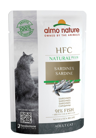 Almo Nature HFC Natural Plus Sardynki - mokra karma dla kota - 55 g 