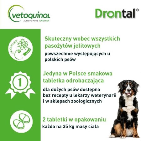 BAYER Drontal Plus Flavour - preparat przeciwpasożytniczy dla psów 2tab. 1 tab. na 35kg
