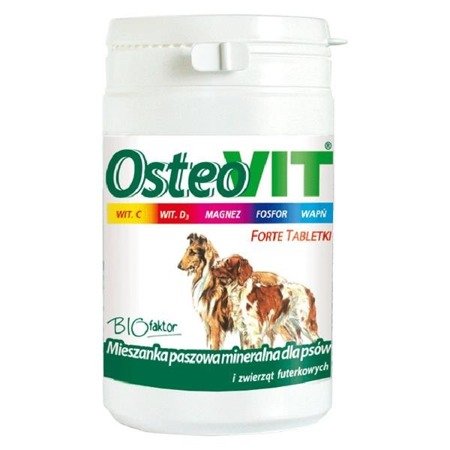 BIOFAKTOR Osteovit - preparat odżywczy z wapniem, magnezem i fosforem dla psów wspomagający pracę stawów i kości 150g