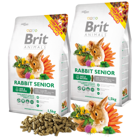 BRIT Animals Rabbit Senior Complete - karma dla królika - 2x1,5 kg