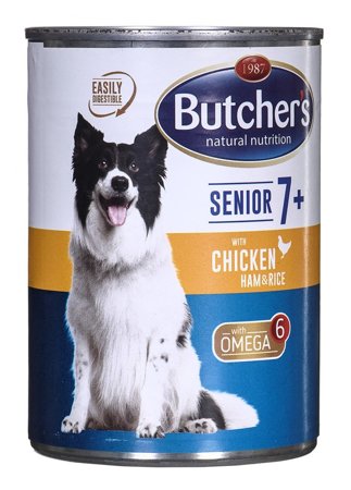 BUTCHER'S Senior z kurczakiem, szynką i ryżem - puszka 390 g