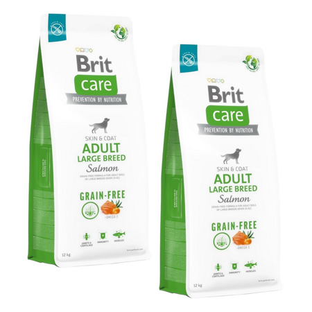 Brit Care Grain-Free Adult Salmon Large Breed – sucha karma dla psa - 2x12 kg
