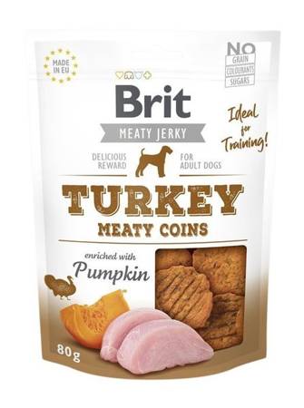 Brit Jerky Turkey Meaty Coins - Indyk - przysmak dla psa - 80 g