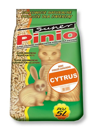 CERTECH Żwirek Super Pinio Cytrus - żwirek dla kota drewniany 5l