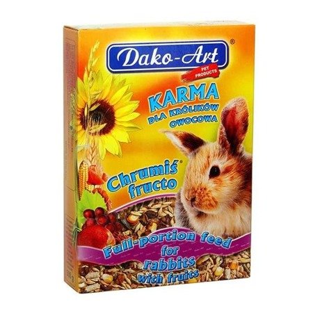DAKO-ART Chrumiś Fructo - pełnowartościowy pokarm z owocami dla królików 500g
