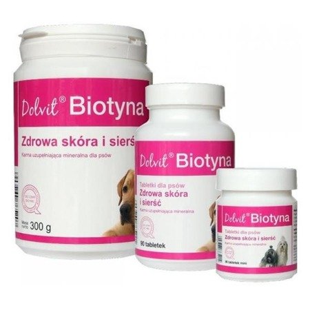 DOLFOS Biotyna - preparat mineralno - witaminowy dla psów poprawia kondycję skóry i sierści (tabletki) 800g tab.