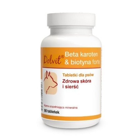 DOLFOS Dolvit Beta karoten & biotyna forte - preparat dla psów poprawiający kondycję skóry i sierśc 90tab.
