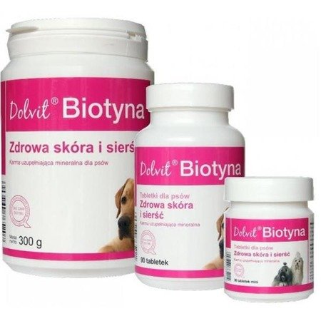 DOLFOS Dolvit Biotyna MINI - preparat dla małych psów poprawiający kondycję skóry i sierści 90tab.