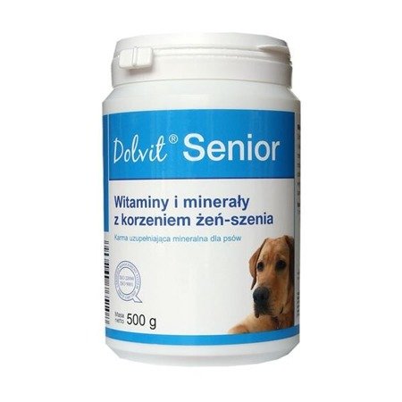 DOLFOS Dolvit Senior - preparat mineralno - witaminowy dla starszych psów proszek 500g
