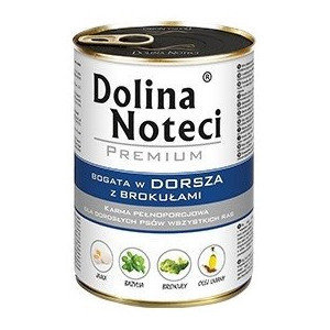 DOLINA NOTECI Premium bogata w dorsza z brokułami - mokra karma dla psa - 400 g