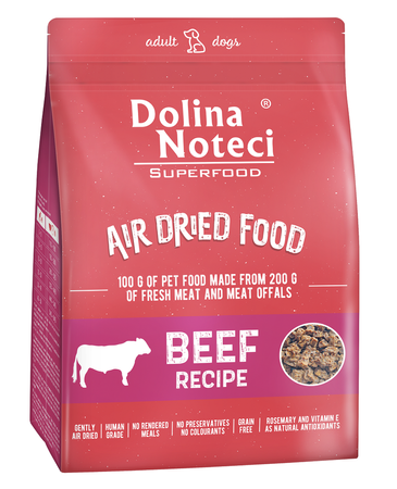 DOLINA NOTECI Superfood Danie z wołowiny - suszona karma dla psa - 1 kg 