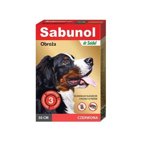 DR SEIDEL Sabunol - obroża przeciw pchłom i kleszczom dla psa czerwona 50cm