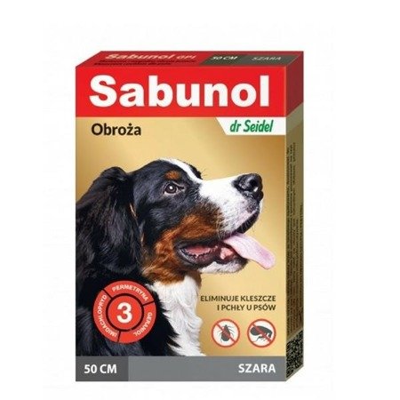 DR SEIDEL Sabunol - obroża przeciw pchłom i kleszczom dla psa szara 75cm