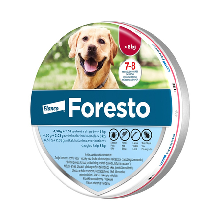 ELANCO Foresto - obroża przeciw pchłom i kleszczom dla psów powyżej 8 kg