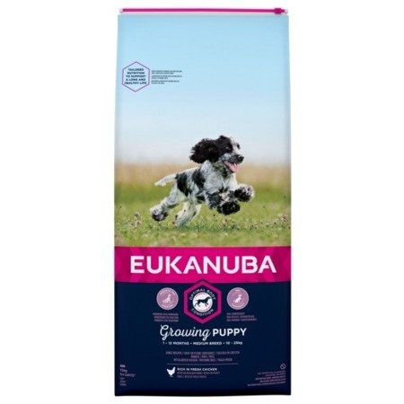 EUKANUBA Growing Puppy Medium Breed - sucha karma dla szczeniąt średnich ras - 15 kg