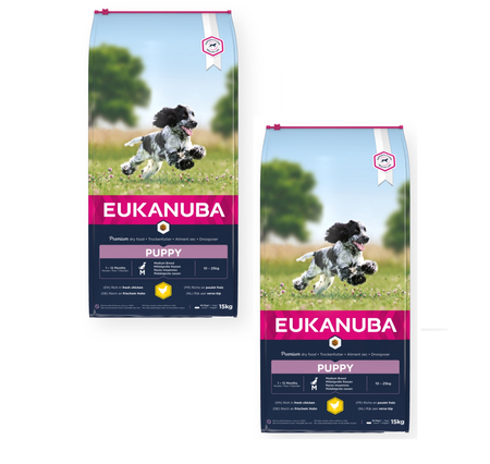 EUKANUBA Growing Puppy Medium Breed - sucha karma dla szczeniąt średnich ras - 2x15 kg