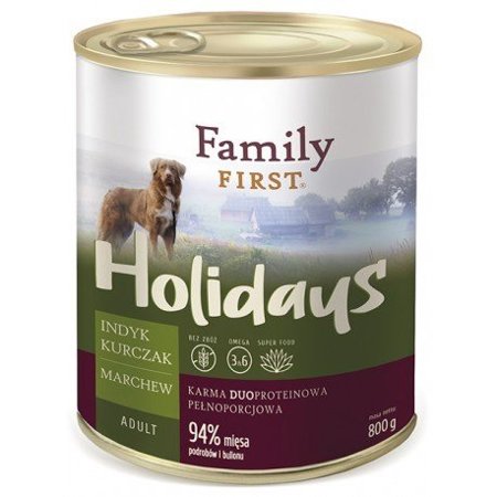 FAMILY FIRST Holidays Adult Indyk, kurczak, marchewka - mokra karma dla psa - 800 g