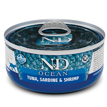 FARMINA N&D Ocean Tuna, Sardine & Shrimps - mokra karma dla kota - 80 g