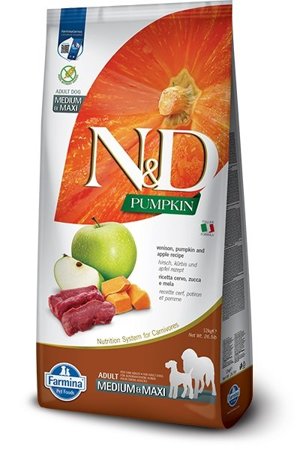 FARMINA N&D Venison Pumpkin & Apple Adult Medium & Maxi - sucha karma dla psa - 12 kg
