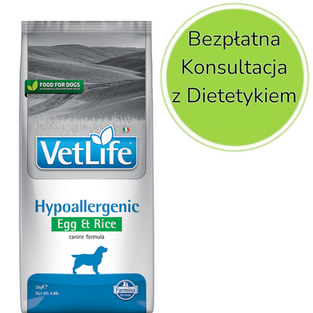 FARMINA Vet Life Hypoallergenic Egg & Rice Canine - sucha karma dla psa - 2kg