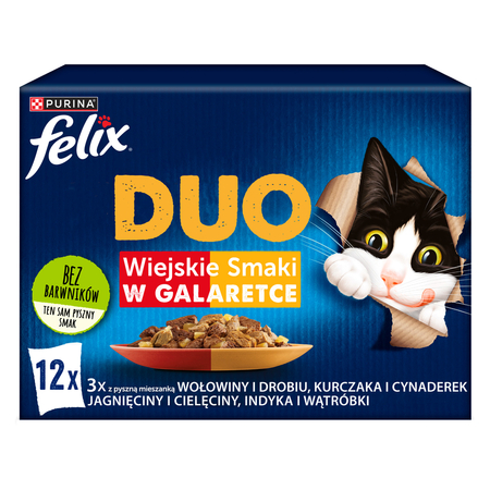 FELIX Fantastic Duo wiejskie smaki - mokra karma dla kota - 12x85g