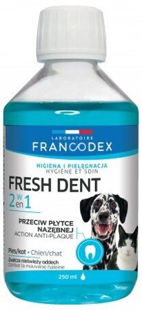 FRANCODEX Fresh Dent płyn do higieny jamy ustnej - preparat dla psa/kota - 250ml
