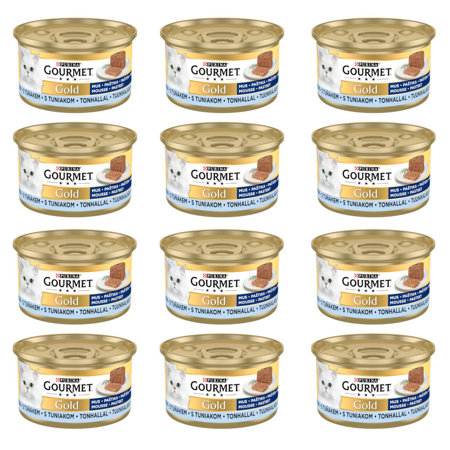 GOURMET GOLD Mus z tuńczykiem - mokra karma dla kota - puszka - 12x85 g