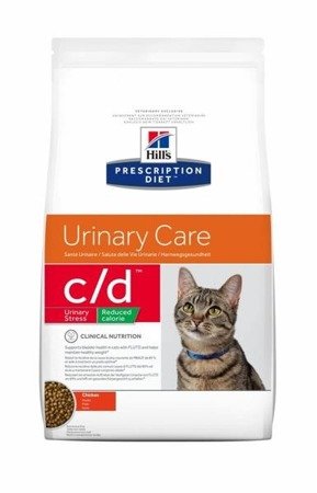 Hill's PD Feline c/d Urinary Stress Reduced Calorie Chicken - sucha karma dla kota z chorobami układu moczowego - 1,5 kg