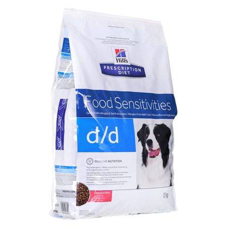 Hill's Prescription Diet Canine Skin/Food Sensitivities d/d Salmon & Rice - sucha karma dla psa z łososiem i ryżem - 12 kg