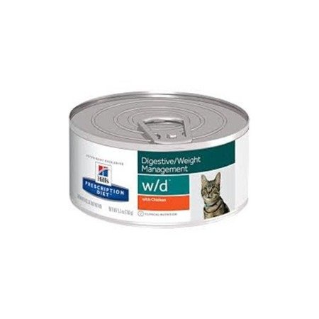 Hill's Prescription Diet Digestive Weight Management w/d Feline with Chicken  - mokra karma dla kota - puszka 156 g