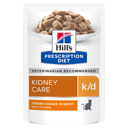 Hill's Prescription Diet Kidney Care k/d Feline z kurczakiem - mokra karma dla kota z chorobami nerek - kawałki w sosie 85 g