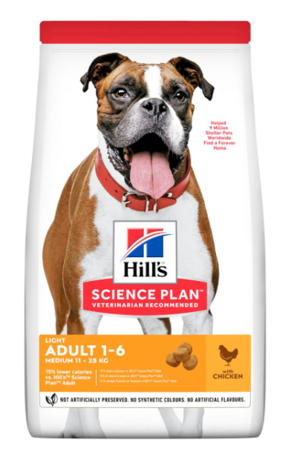 Hill's Science Plan Canine Adult Light Medium - sucha karma dla psa - 14 kg