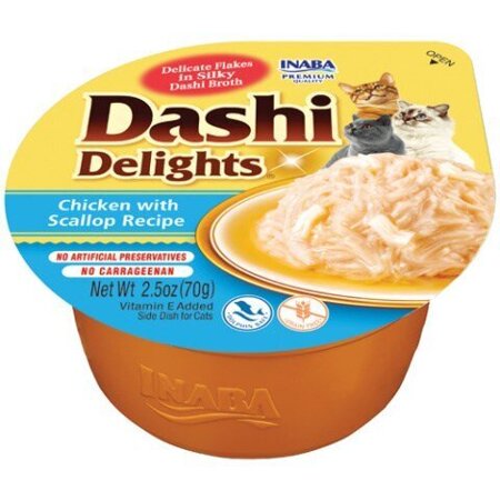 INABA Dashi Delights Kurczak i przegrzebki w bulionie - przysmak dla kota - 70 g