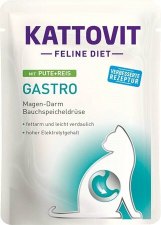 KATTOVIT Feline Diet Gastro Indyk z ryżem - mokra karma dla kota - 85 g