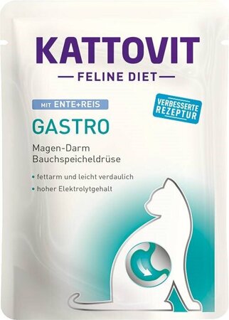 KATTOVIT Feline Diet Gastro Kaczka z ryżem - mokra karma dla kota - 85 g