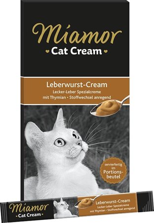 MIAMOR Cat Confect Leberwurst Cream pasta z wątróbką - przysmak dla kota - 90 g (6x15 g)