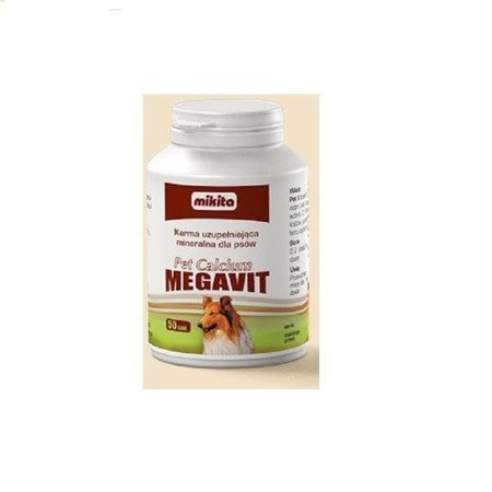 MIKITA Pet Calcium Megavit - preparat witaminowo - mineralny dla psów 150tab.