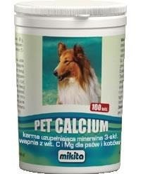 MIKITA Pet Calcium - preparat wapniowy z wit. C i magnezem dla psów i kotów 100tab.